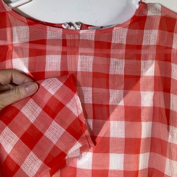Womens Lovers & Friends Seth Gingham Mini Dress Lined Red White S NWT - Picture 5 of 10